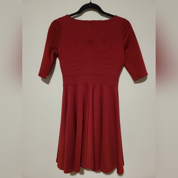 Black Swan Olivia Wine Red Skater Dress - Picture 5 of 9